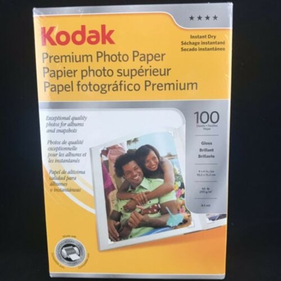 New Kodak 4X6 Premium Photo Paper Gloss Instant Dry 100 Pack Sheets 66# 1034388 - Picture 1 of 9